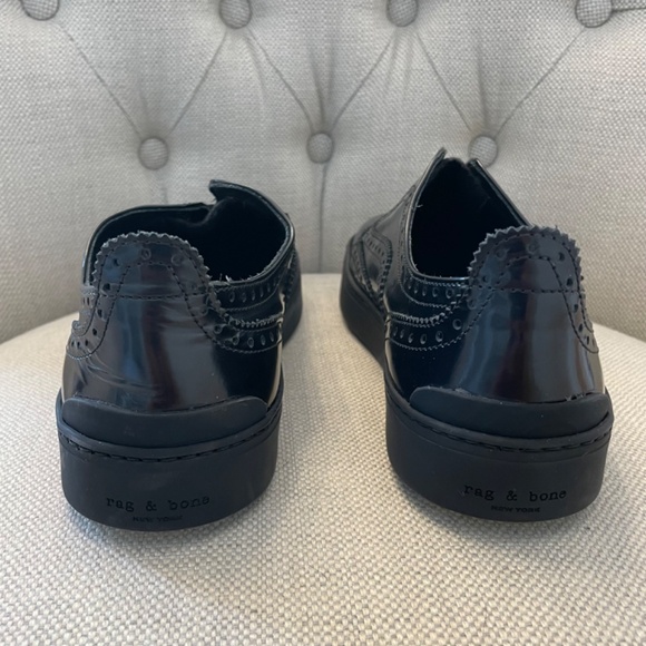 Rag & Bone Meli Sneaker Slip On Oxford Wingtip Black Size EU39 New in Box - Picture 4 of 10